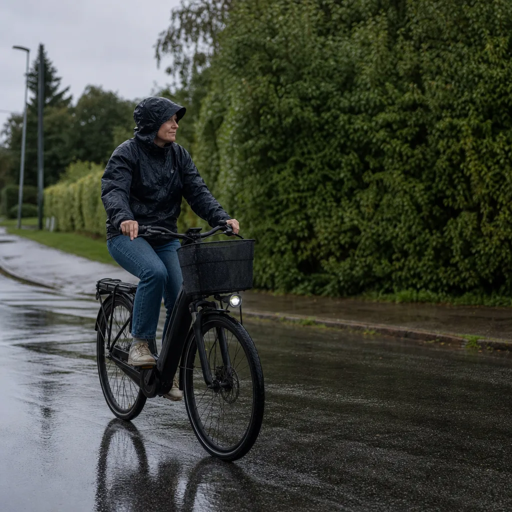 Cykla elcykel i regn – är det säkert?
